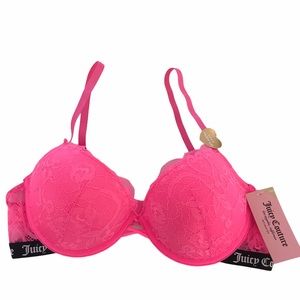 Juicy Couture Sexy Push Up Bra Pink Lace 36B